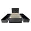 Lit simple avec rangement et 1 table de chevet gris foncé Robin