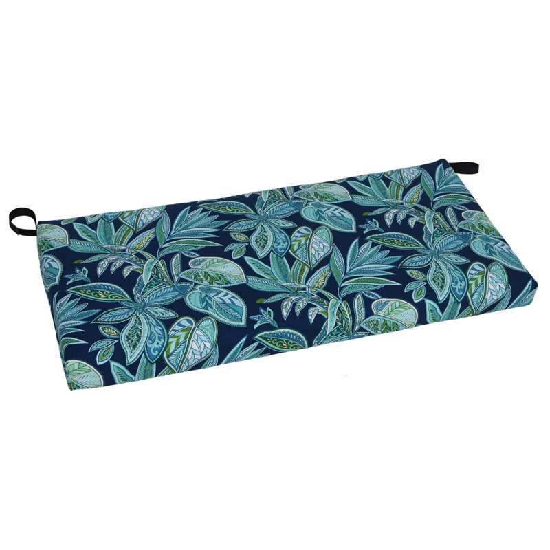 Outdoor Loveseat Cushion, Blue/Crestwood Marine Floral, 40" W x 19" D