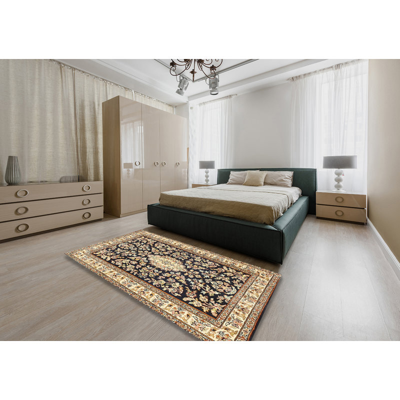 Tapis brun/noir/brun clair traditionnel Kasie, Rectangle 5 pi x 7 pi