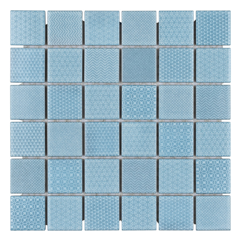 Celadon 1.84" x 1.84" Porcelain Grid Mosaic Wall & Floor Tile