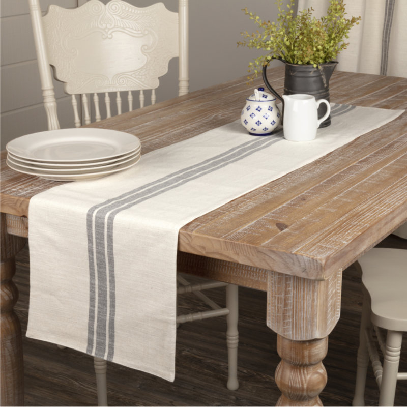 Market Place Gray Runner 54Lx13W, Cream, Runner 54" L x 13" W