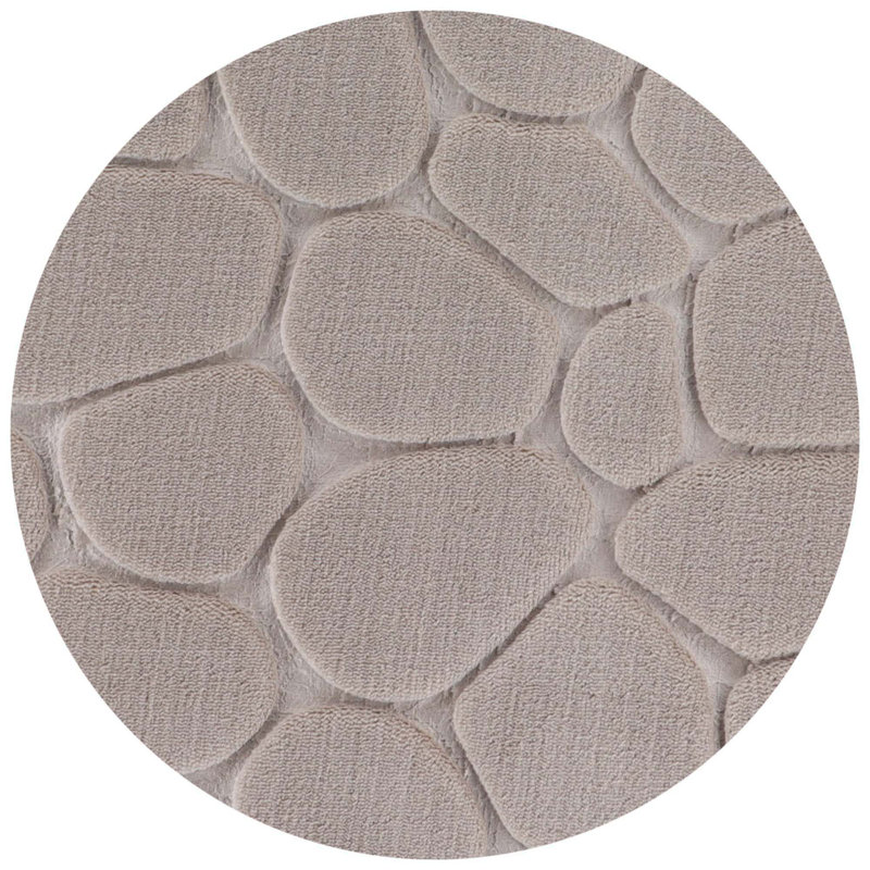 Taupe Memory Foam U-Shaped Contour Bath Rug with Pebble Design