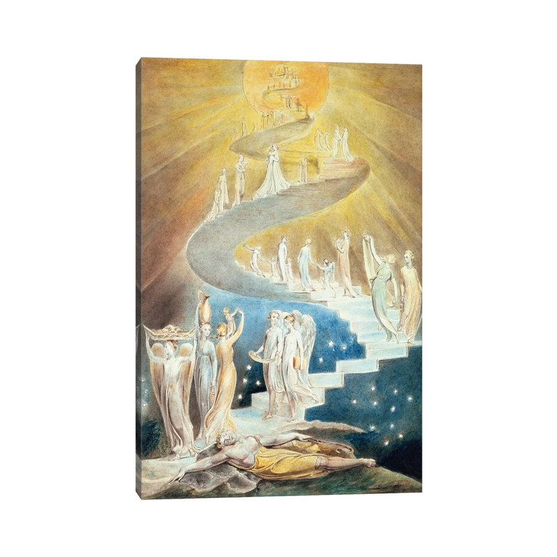 Jacob's Ladder by William Blake - Wrapped Canvas Print