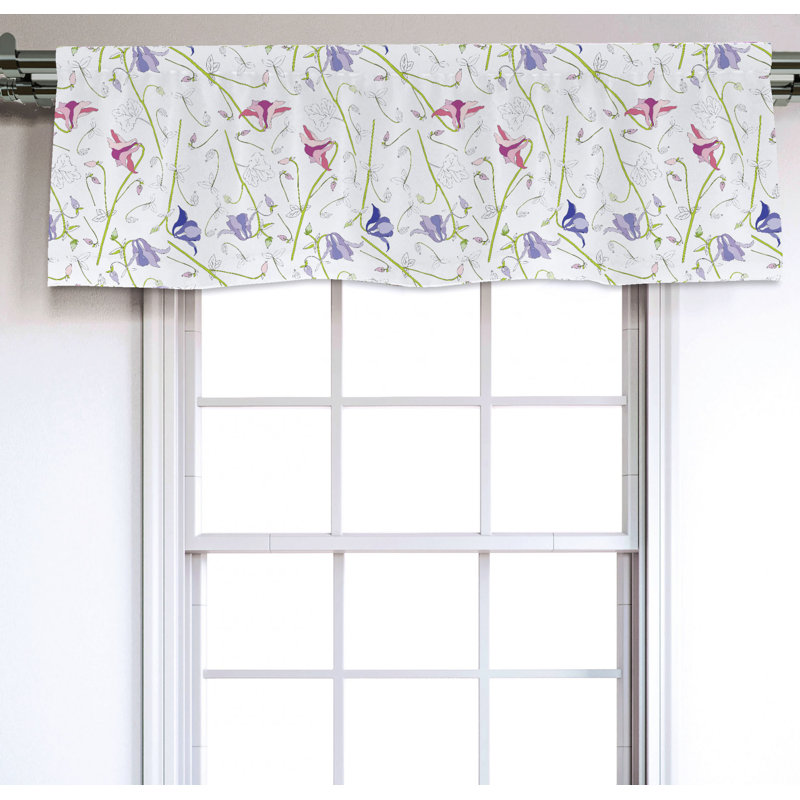 Sateen Floral Ruffled Window Valance