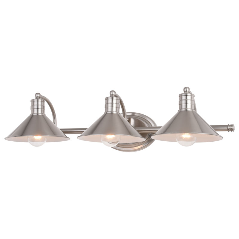 Tamar Dimmable Vanity Light, Satin Nickel and Matte White, 3