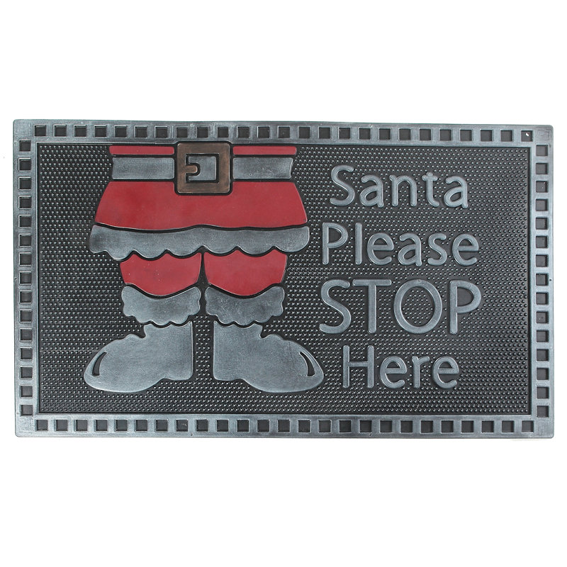 Tapis de porte père noël veuillez arrêter ici