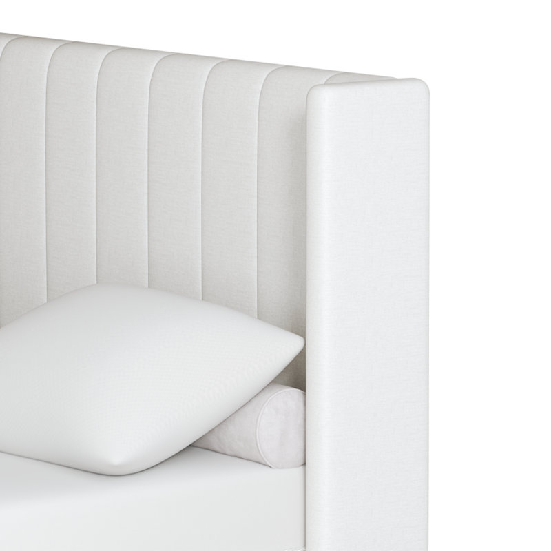 Jenny Upholstered Bed Frame with Storage & Wingback Design