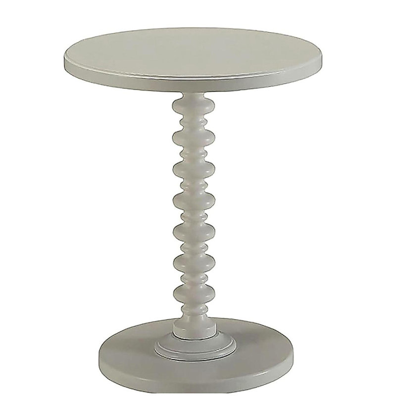 Table d'appoint blanche ronde en bois, Blanc