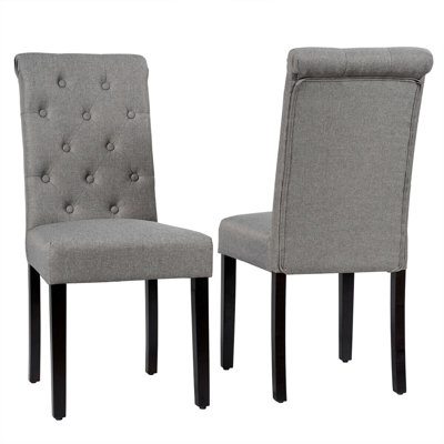 19.5'' H Tufted Linen Upholstered Side Chair
