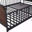 Lit plateforme en métal pleine grandeur avec lumière, pour chambre d'enfant Lit en métal avec design rembourré et avec fonction de rangement avec tête de lit-1562203346-1562203347