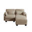 Canapés d'angle à compression, causeuse modulaire deux places en chenille camel, intérieur moderne
