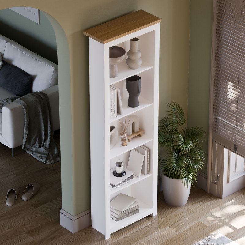 Beacsfield 175 cm H x 59 cm W Standard Bookcase, (5 Shelves) 175cm H x 59cm W x 23cm D, White