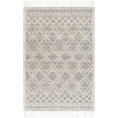 Anes géométrique tissé à plat recyclé P.E.T. Tapis intérieur / extérieur brun clair