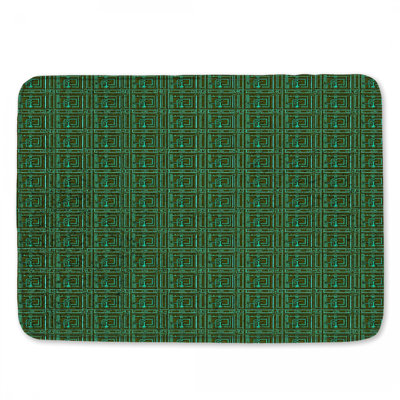 Tapis de bain à motif géométrique vert