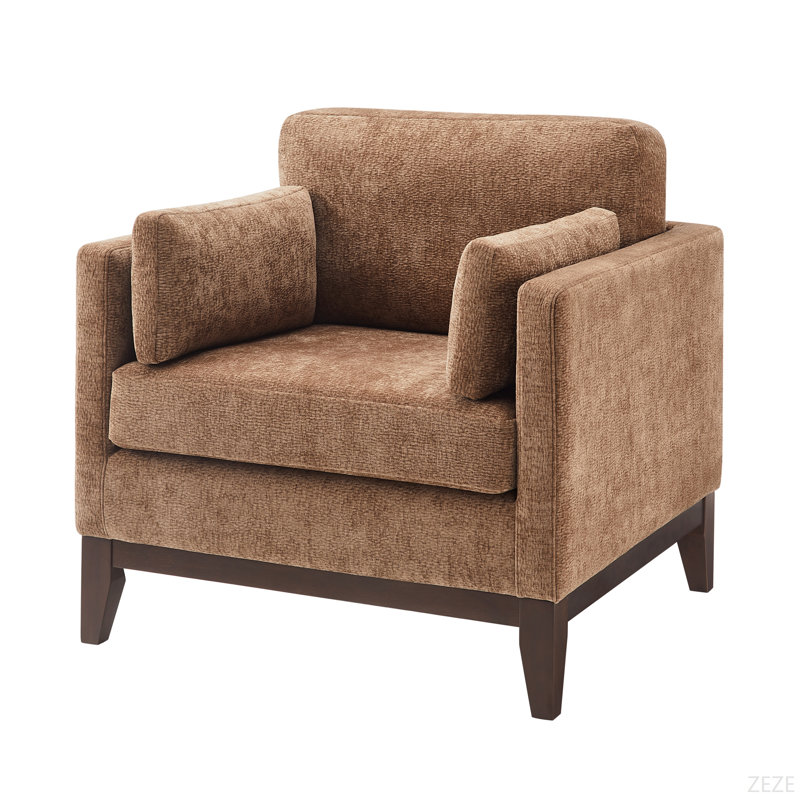 Chaise moderne avec accoudoirs, Brun
