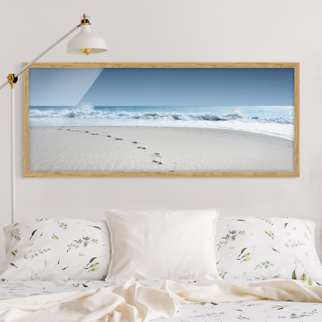 Bild mit Rahmen - Spuren im Sand - Panorama-Landschaft - A