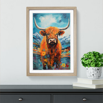 Highland Cow Dadaism Framed Print
