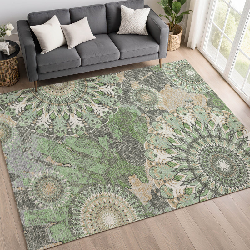 Machine Washable Indoor/Outdoor Chantille ACN2335 Paisley Rug, Rectangle 3' x 5'