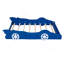 Lit plateforme double en forme de voiture de course avec roues, bleu-987920360-987920279