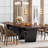 Claraville 78.74" Luxury Rectangle Dining Table with Metal Base for 8-10