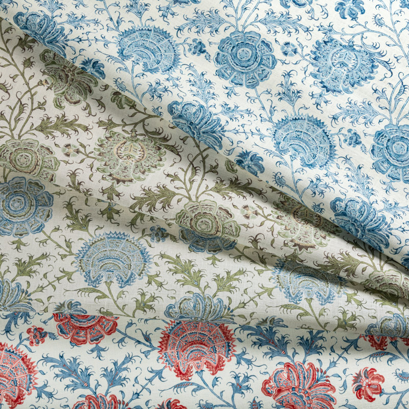 Indiennes Floral Fabric, Berry