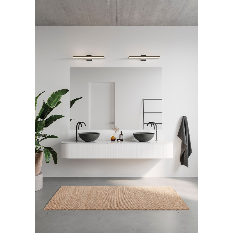 Plastic Flush Mounted Sconce, Black
