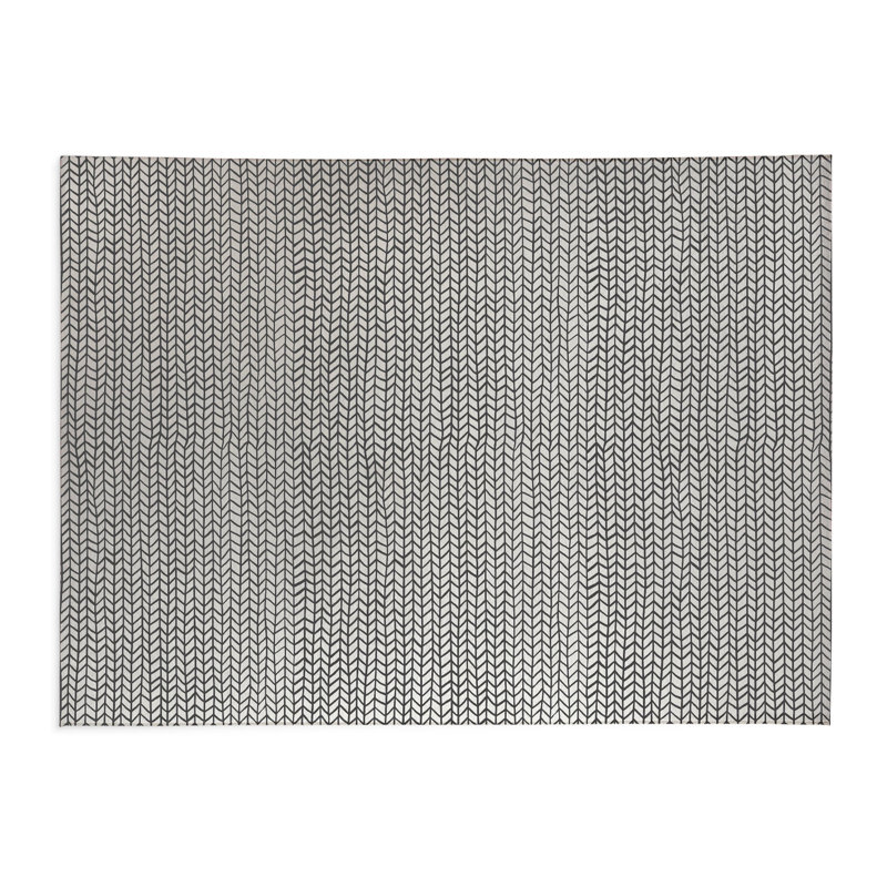 Chevron Feather Chimi Kids Play Mat, Rectangle 60" x 84", Ivory/Charcoal