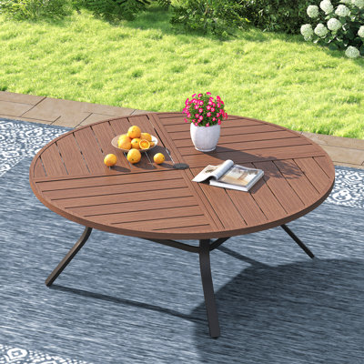 53" Patio Metal Round Dining Table
