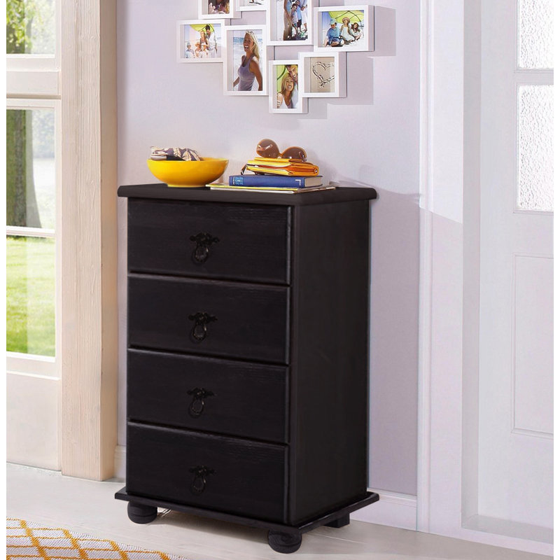 Farley Solid Wood 50 cm W Chest of 4 Drawers, Havana Brown