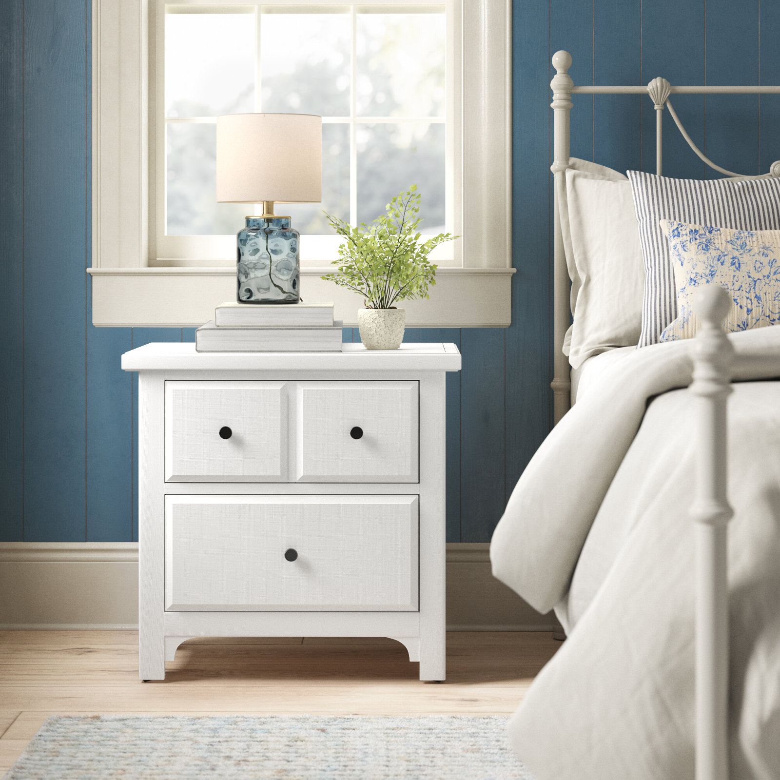 Dragomir Maple Nightstand, Soft White