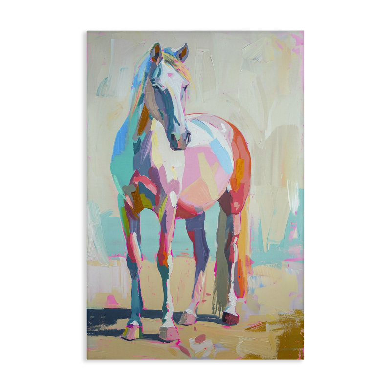 «Pastel Hued Horse» par Petal Prints Design, H 30 po x l 20 po