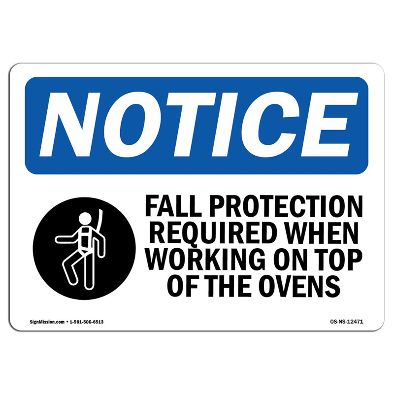 Protection contre les chutes requise lorsque l'enseigne