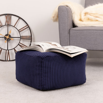 icon Amara Beanbag Footstool Corduroy Navy Blue