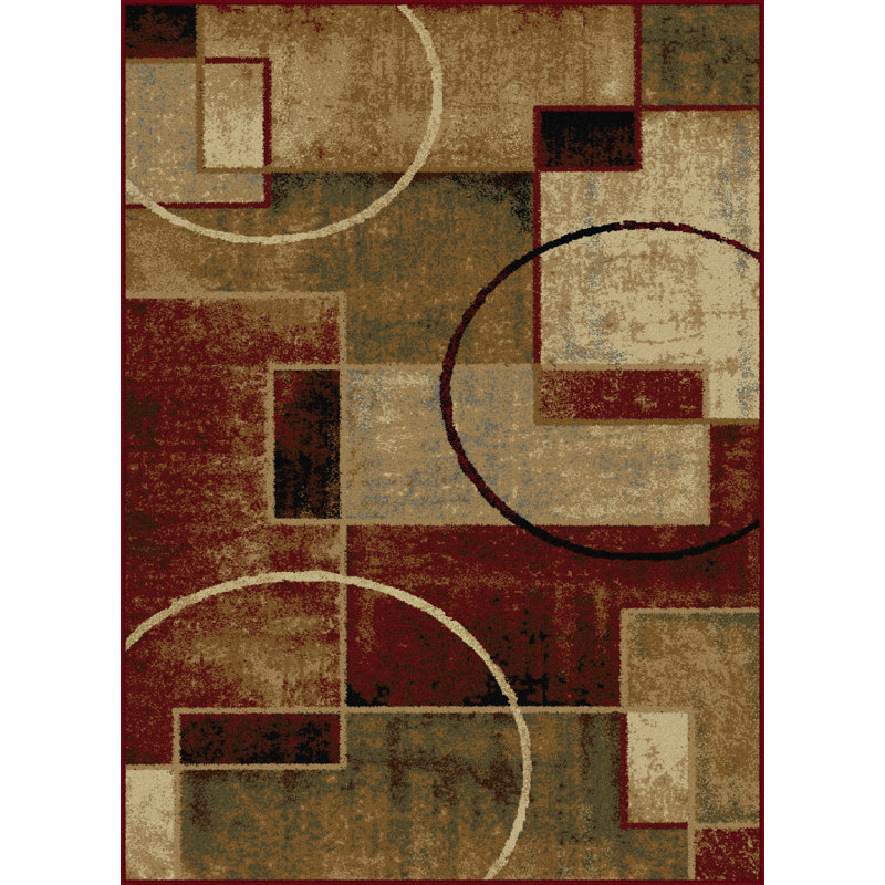 Menzen Abstract Indoor Rug, Round 5'3"