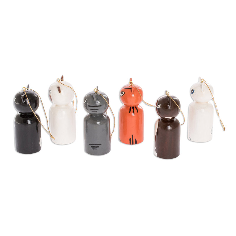 Ensemble de 6 figurines suspendues chats