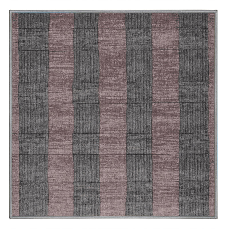 Tapis gris à carreaux lavable à la machine, Carré 4 pi