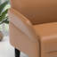Fauteuil rembourré en similicuir avec pieds en bois-1532463730