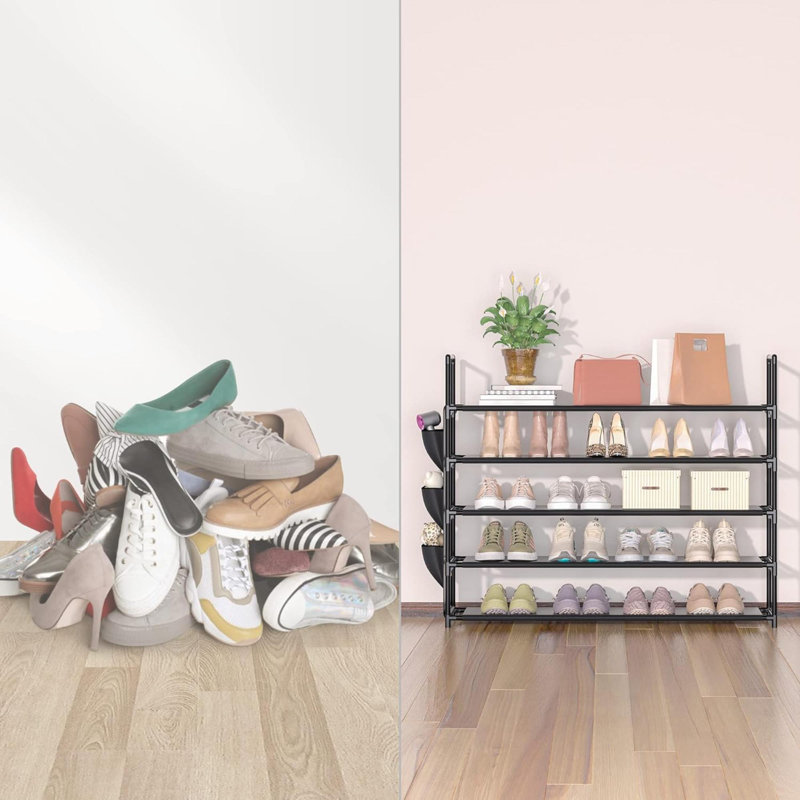 25 Pair Shoe Rack, Black