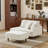 72" Modern Teddy Fabric Right-Arm Recliner Chair With Ottoman And Throw Pillows For Living Room, Bedroom, And Reading Room-442230283