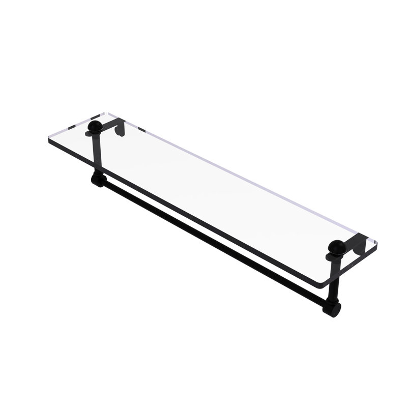 Gober Bracket Shelf with Towel Bar, 22", Matte Black