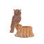 Jardinières hibou, décor extérieur en résine durable aspect bois rustique 19,69 pouces