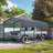 14.8 Ft. W X 10 Ft. D X 8.3 Ft. H Carbon Black Galvanized Steel Peaked Carport