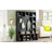 Farmhouse Wooden Hall Tree with 6 Hooks, Walnut Storage Bench with Adjustable Shelves,  4-in-1 Entryway Shoe Cabinet with Cubbies-129607263