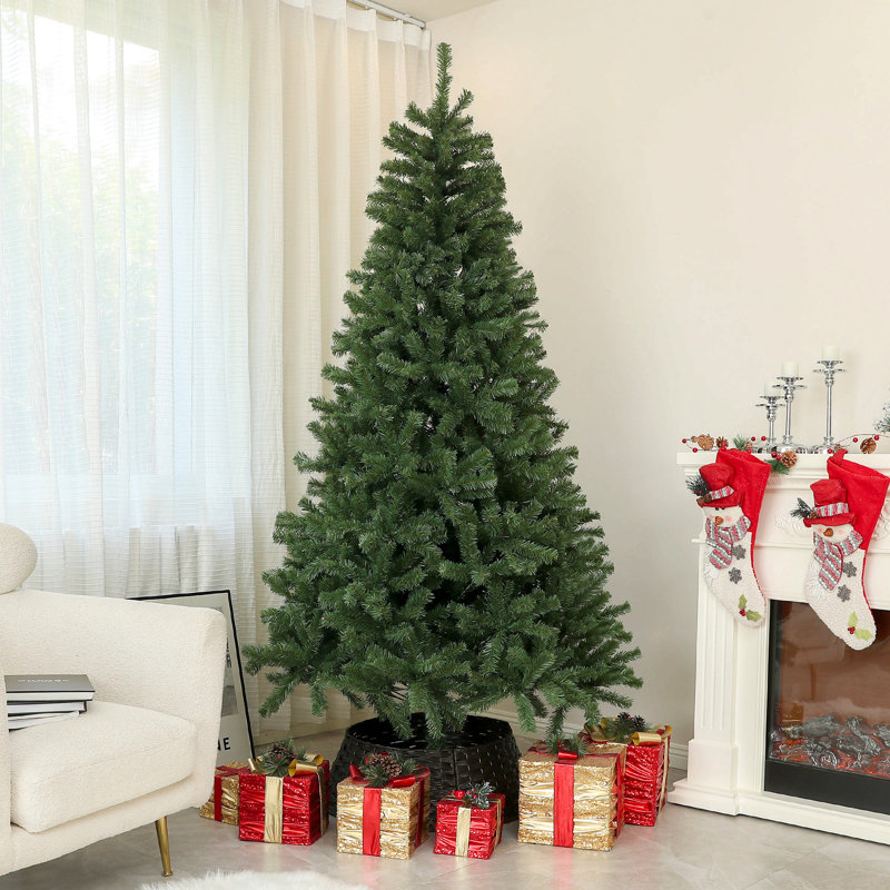 Arbre de Noël artificiel, arbre de Noël avec embouts de branches, ouverture automatique, décoration des Fêtes avec base en acier pour bureau à domicile, vert