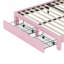 Lit double tapissier arc-en-ciel pleine grandeur, lit plateforme en velours avec tiroir de rangement, sans sommier, coloré et rose-228365210