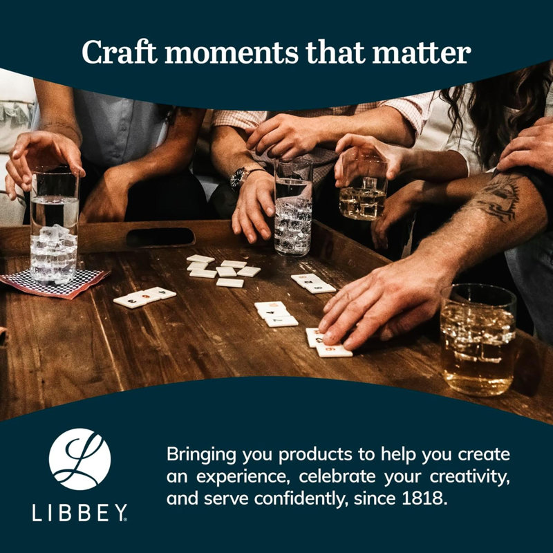 Libbey Hoops Clear Glass 16-Piece Tumbler and Rocks Set