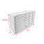 24 emplacements x H 15 po x P 8 po avec 24 emplacements pour téléphone portable