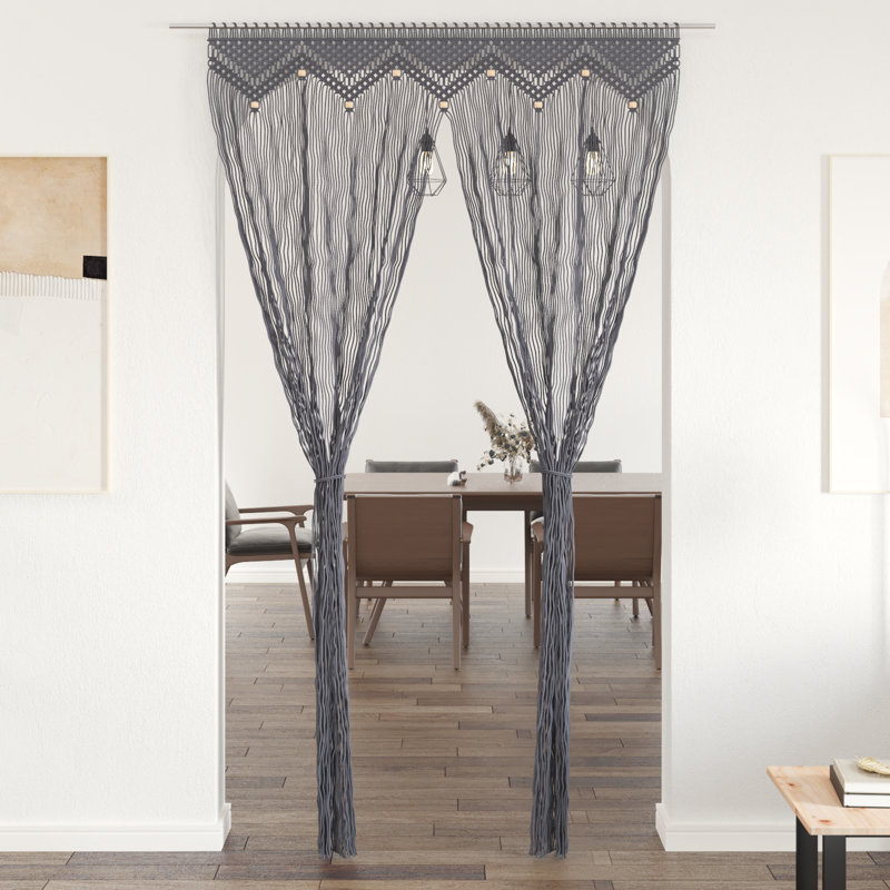 Larrison Sheer Curtain Single Panel, Anthracite