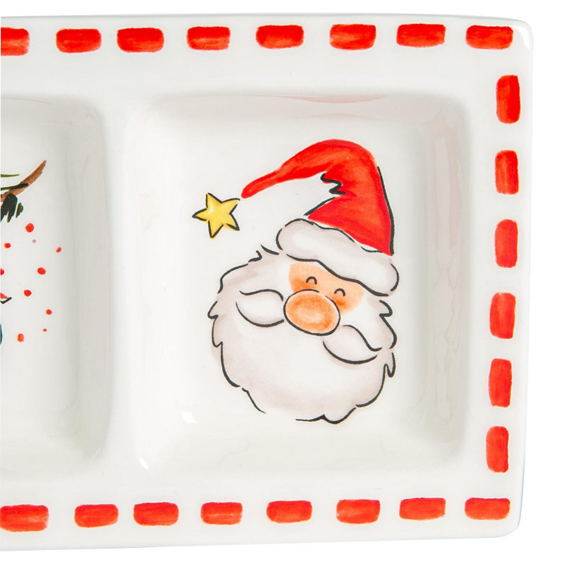 Nicola Spring - Father Christmas Snack Plates - 32 x 13.5cm - White