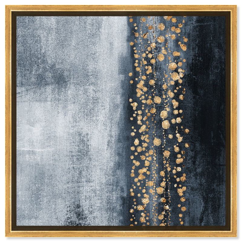 « Down The River » par Oliver Gal - impression d'art graphique, H 24 po x l 24 po x 1,5 po, Or
